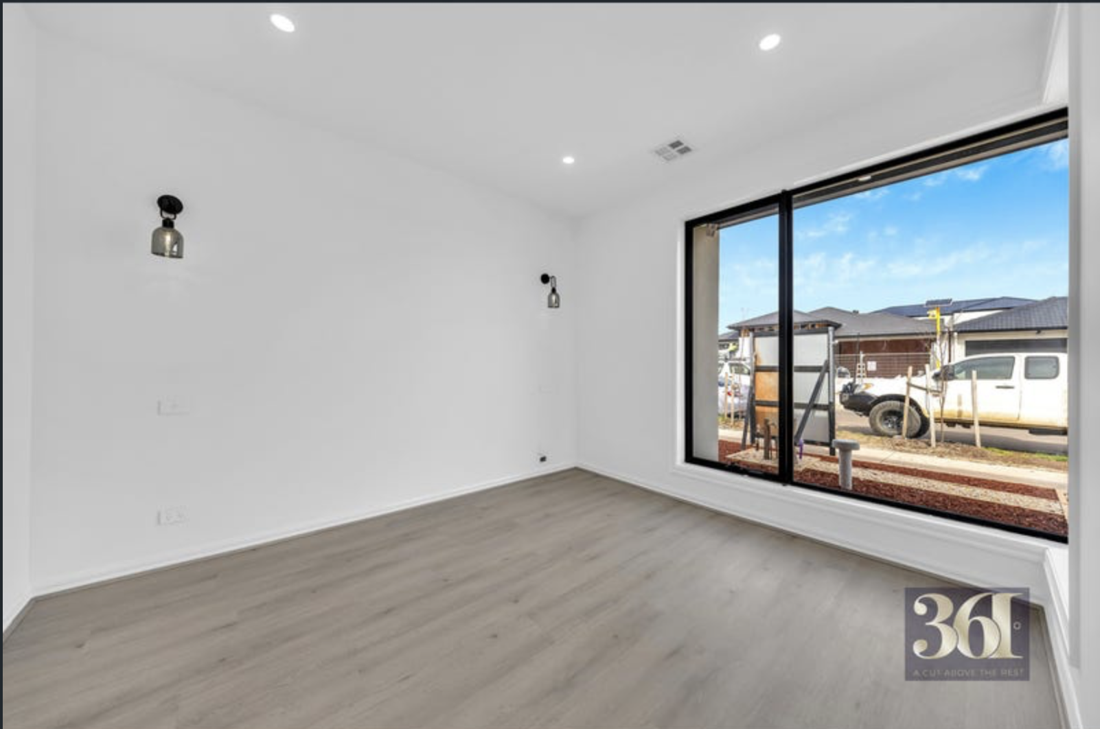 Living room with large window